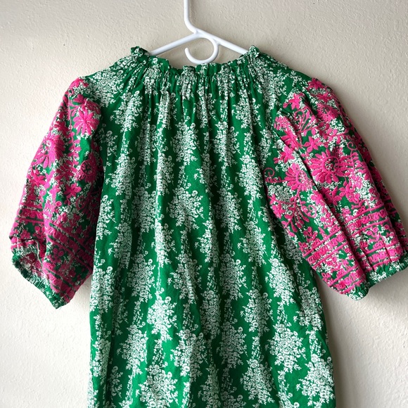 THML Tops - THML Green and Pink Patterned Top